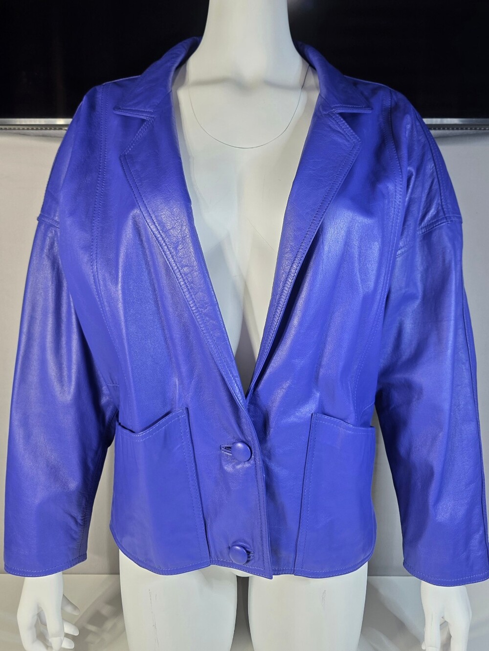 JOELS Vintage Purple Leather Jacket Blazer Size Medium